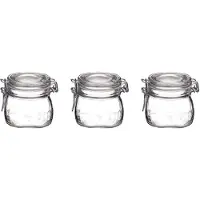 Bormioli Rocco 3x Glazen confituren potten/weckpotten 500 ml met beugelsluiting en rubberen ring - Weckpotten