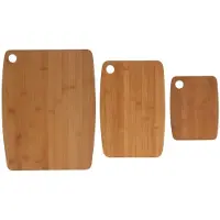 Excellent houseware Set van 3x snijplanken/serveerplanken - bamboe hout - Snijplanken