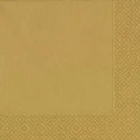 Duni 40x Feest servetten Kerst goud 33 x 33 cm - Feestservetten