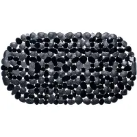 Wicotex Badmat antislip Stones 68x35cm zwart zwart PVC Badkamermat