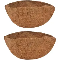 Esschert Design 2x stuks voorgevormde inlegvellen kokos voor hanging basket 35 cm - kokosinleggers - Plantenbakken