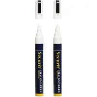 Securit 2x stuks witte krijtstiften platte punt 2-6 mm - Krijtstiften