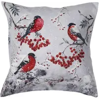 Clayre & Eef Kussenhoes 45x45 cm Wit Polyester Vierkant Vogels Sierkussenhoes Kussen hoes Wit Sierkussenhoes Kussen