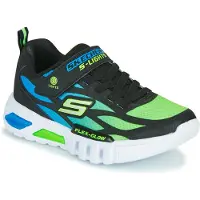 SKECHERS Junior S Lights Flex Glow - Dezlo Trainers Blauw/Zwart/Lime