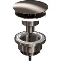 Ink Niet-afsluitbare Plug Messing - Metal Black - 8718835105280 - Wastafels, Afvoerpluggen