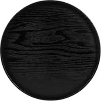 QUVIO Houten dienblad rond - Diameter 27 cm - Zwart