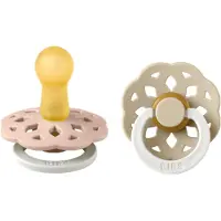 BIBS - Pacifier Boheme 2 PACK - Blush GLOW/Vanilla GLOW - Size 2