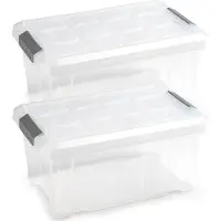 Forte Plastics 3x Opslagbakken/organizers met deksel 5 liter 29 cm transparant - Opbergbox