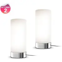B.K.Licht B.K.Lict - Bedlamp - 2stuks - dimbaar - glazen - E14 - excl. lichtbron