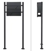ML-Design Brievenbus Beatrice | rvs grijs 55x120x11 cm brievenbussen | NADUVI