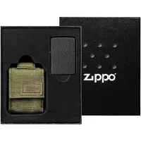 Zippo Tactical Green Pouch and Black Crackle Windproof 49400-000002, aansteker gift set