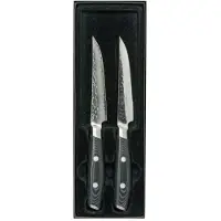Yaxell Tsuchimon Steakmessenset - 2-delig - 3 Lagen Damaststaal - VG10 Staal - Canvas-Micarta Heft