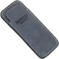Lionsteel Vertical leather sheath with clip buidel, blauw