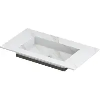 Ink Post Meubelwastafel 80x45cm Keramische Slab - Zonder Kraangat - Calacatta Mat - 8718835128890 - Rechthoekig - Wastafels, Meubelwastafels