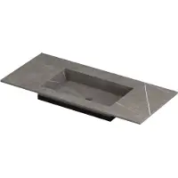 Ink Post Meubelwastafel 100x45cm Keramische Slab - Midden - Zonder Kraangat - Armani Grey Mat - 8718835128982 - Rechthoekig - Wastafels,