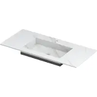 Ink Post Meubelwastafel 100x45cm Keramische Slab - Midden - 1 Kraangat - Calacatta Mat - 8718835129019 - Rechthoekig - Wastafels, Meubelwastafels