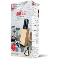 Richardson Sheffield Advantage – 5-delig Messenblok – Inclusief Tablet-/Kookboekhouder – Naturel Hout– 13/0 Messenstaal – Sterk, Duurzaam & Betrouwbaar-Cadeauverpakking