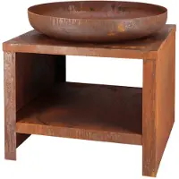 Esschert Design vuurschaal met houtopslag 62 cm roestkleurig
