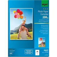 Sigel inkjet fotopapier - Everyday plus - A4 - hoogglanzend - 200 grams - 50 vel - SI-IP711