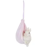 Clayre & Eef Roze Decoratie hanger konijn 5*7*10 cm 6PR1051