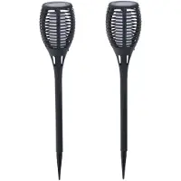 Pro Garden Set van 2x stuks tuinfakkels vlam effect op zonne-energie van 48 cm - Prikspotjes