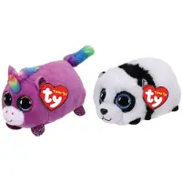 TY - Knuffel - Teeny Ty's - Rosette Unicorn & Bamboo Panda