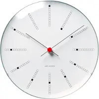 Arne Jacobsen Bankers Wandklok Wit 290 Mm - Wandklokken Aluminium White - 43640