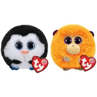 TY - Knuffel - Teeny Puffies - Waddles Penguin & Coconut Monkey