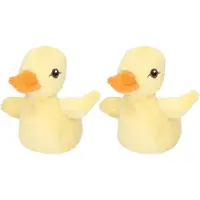 Nature Push Planet 2x stuks kleine Knuffel eendjes 10 cm - Vogel knuffels