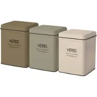 Gusta Kruiden Opbergblikjes 3 Stuks - 8 x 8 x 10 cm