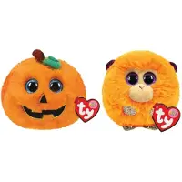 TY - Knuffel - Teeny Puffies - Halloween Pumpkin & Coconut Monkey