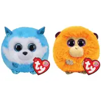 TY - Knuffel - Teeny Puffies - Prince Husky & Coconut Monkey