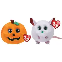 TY - Knuffel - Teeny Puffies - Halloween Pumpkin & Christmas Mouse