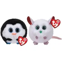 TY - Pluchen dieren - Teeny Puffies - Waddles Pinguïn & Prinses Husky