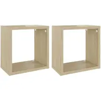 vidaXL Wandschappen kubus 2 st 26x15x26 cm sonoma eikenkleurig