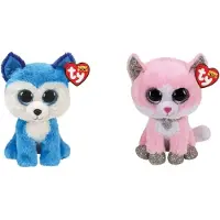 TY - Knuffel - Beanie Boo's - Prince Husky & Fiona Pink Cat