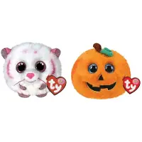 TY - Knuffel - Teeny Puffies - Tabor Tiger & Halloween Pumpkin