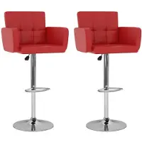 vidaXL Barstoelen 2 st kunstleer rood