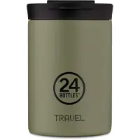 24Bottles Drinkfles olijfgroen / zwart