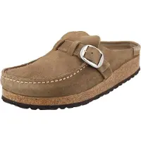 Birkenstock Klomp Women Buckley Suede Leather Gray Taupe Narrow-Schoenmaat 42