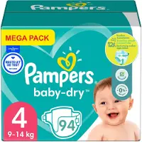 Pampers - Baby Dry - Maat 4 - Mega Pack - 94 luiers - 9/14 KG