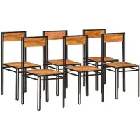 vidaXL Eetkamerstoelen 6 st massief acaciahout