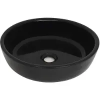 vidaXL Wastafel rond 42x12 cm keramiek zwart