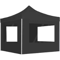 vidaXL Partytent inklapbaar met wanden 3x3 m aluminium antraciet