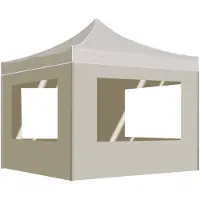 vidaXL Professionele partytent, inklapbaar met wanden, aluminium, 3x3 meter, crème