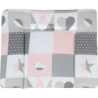 Roba aankleedkussen soft Happy Patch rosa 85 x 75 cm