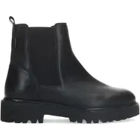 Manfield Zwarte leren chelsea boots | Maat 36