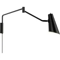 Dyberg Larsen Wandlampe , Noa, Zwart, Woonkamer, Metaal, Scandinavisch