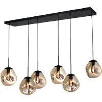 Masterlight Hanglamp Lava 6x smoke glas