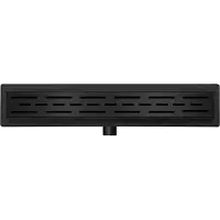 Mueller Black douchegoot met flens en rooster 60x7cm zwart mat